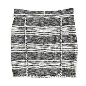 1. State Black & White Tweed Fringe Pencil Skirt Size 4